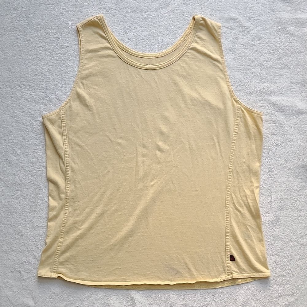 Woolrich Yellow Sleeveless Tank Top 3xdry Large Cotton Summer Coastal Grandma